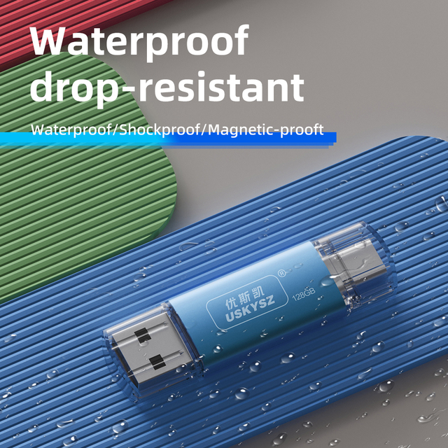OTG USB Flash Drive 64GB Dual USB C USB A 3.0 Pendrive for iPhone Android Mobile Phone High Speed Custom Logo