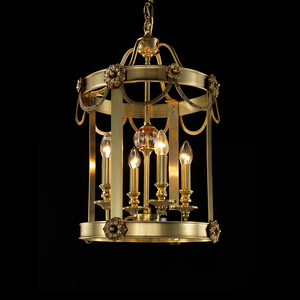 VH Modern Simple Luxury Copper Lantern Chandelier Adjustable Height Gold Custom Size <strong>Hanging</strong> Lights <strong>for</strong> Corridor Balcony <strong>Bar</strong> - Product Image 1