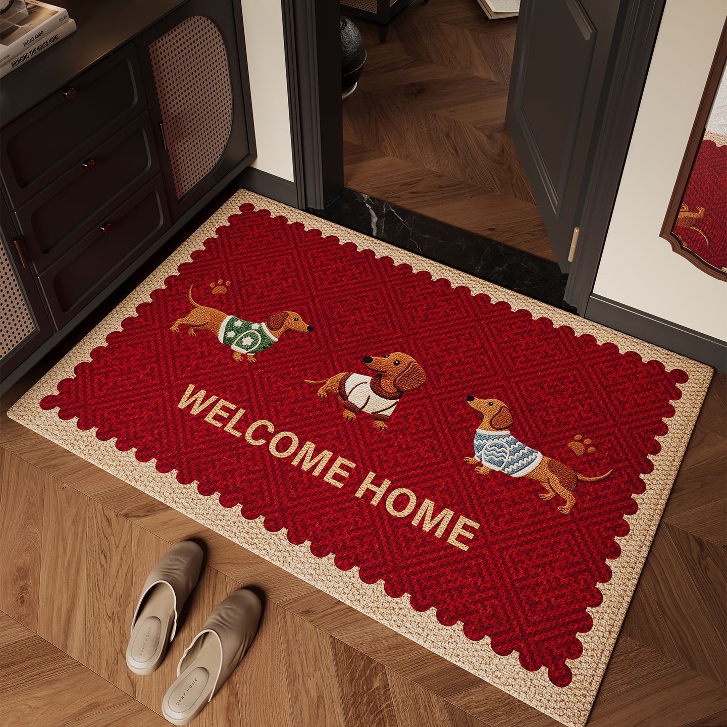 Light luxury dachshund companion red