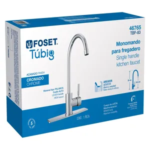 Master con miscelatore lavello a leva singola 12 unità, collo alto, cromato, Foset Tubig - Product Image 4