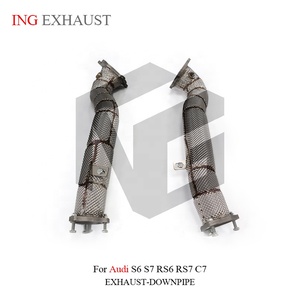 ING Downpipe en acier inoxydable thermosoudé pour <span class=keywords><strong>Audi</strong></span> <span class=keywords><strong>S6</strong></span>/S7/RS6/RS7 C7 – Pièces d'échappement haute performance à flux élevé – Vente en gros - Product Image 2