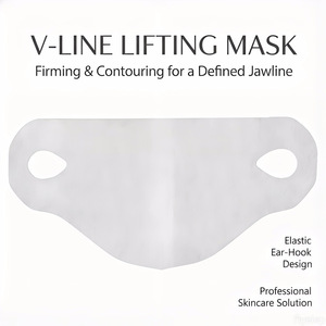 Collagen 3D Facial Mask Sheet Firming V-Shape <b>Face</b> Mask For All Skin Types White Ear Loop Design - Product Image 3