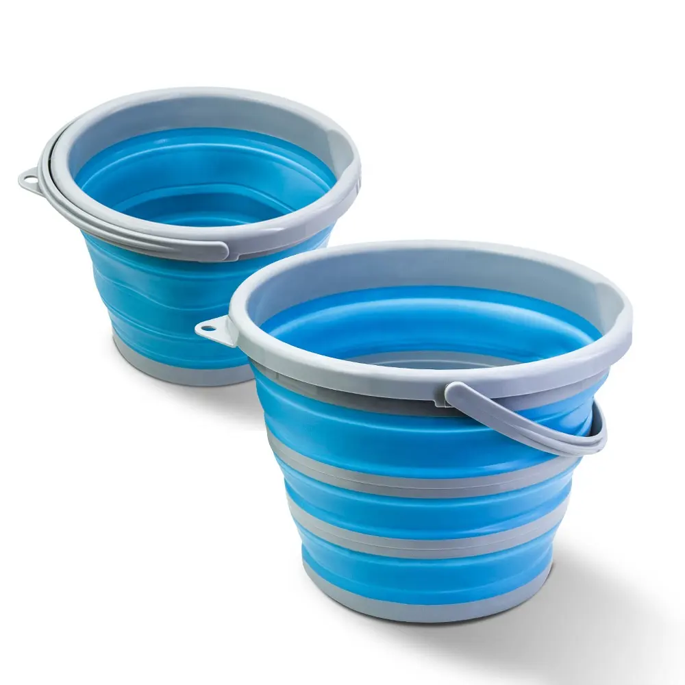 Outdoor Bucket Water Storage Container 10L Silicone Collapsible Buckets for Camping Fishing BBQ Car Washing