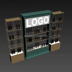JJH Factory Custom Bierflasche Weins chrank Doppelseitiger Supermarkt <span class=keywords><strong>Display</strong></span> Einzelhandel regal Liquor Store Flaschen regale - Product Image 1