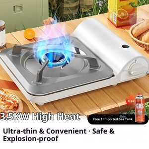 Réchaud à <span class=keywords><strong>gaz</strong></span> propane portable en acier inoxydable léger de 3,5 KW, simple, avec design magnétique, pour la cuisine en plein air et le <span class=keywords><strong>camping</strong></span> - Product Image 2