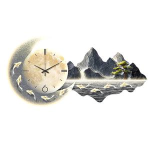 <span class=keywords><strong>Mural</strong></span> de Pared con Paisaje Lunar, Decoración para Sala de Estar, Arte de Fondo, Nuevo Estilo con Reloj, Pintura de Luz Luminosa Acrílica - Product Image 5