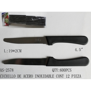 12 set coltelli seghettati-19*2 cm-posate da cucina in acciaio inossidabile - Product Image 1