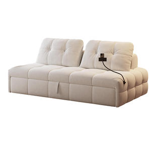 Modern Convertible <b>Sofa</b> <b>Bed</b> Fabric Upholstered Pull Out Sleeper Couch Tufted Cushion Back for Living Room Hotel - Product Image 1