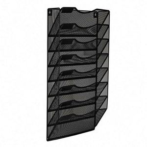 Metal 8 Pockets Mesh Hanging Wall <b>File</b> Holder Organizer Wall Mounted Paper Magazine Rack - Product Image 2