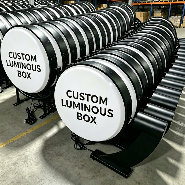 Durable Aluminum Double Sided Rotating LED Light Box Rotational Sign for Store Business Decoration