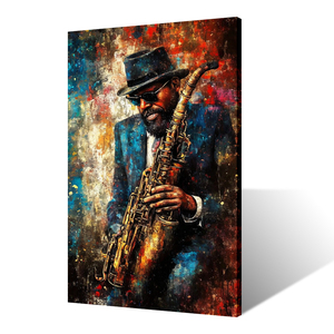 Tóm tắt nhạc Jazz người Mỹ gốc Phi văn hóa thân thiện với môi trường vải nghệ thuật năng động nhạc Saxophone Máy nghe nhạc phun in sơn B C nghệ thuật - Product Image 4