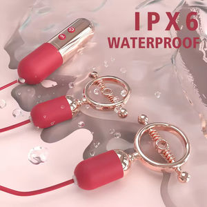 Vibrateur portable pour femme, pinces à tétons, mini stimulation du point G, 10 fréquences, étanche IPX7, rechargeable par USB, godemiché à sangle - Product Image 5