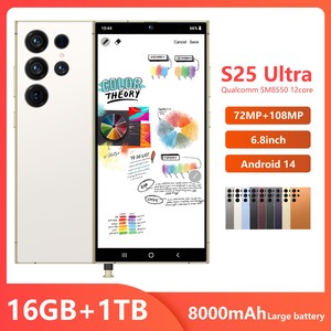 Điện thoại mới <span class=keywords><strong>2025</strong></span> S25 Ultra 16GB+1TB, Smartphone 2 SIM LTE, tích hợp bút cảm ứng, màn hình 144Hz, camera 108MP, toàn màn hình, phiên bản toàn cầu - Product Image 1