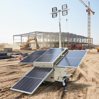 Tour d'éclairage portable à économie d'énergie certifiée CE avec panneau solaire pour les chantiers de construction et les zones minières