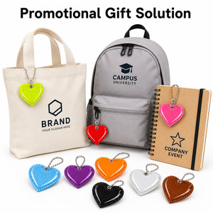 Porte-clés réfléchissant personnalisé avec logo en forme de cœur, étiquette de sécurité haute visibilité pour sac à dos, marche nocturne, course à pied, pendentif de sécurité - Product Image 5