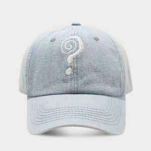 Gorra de Béisbol de Mezclilla con Diseño de Signo de Interrogación, Estilo Urbano para Hombres y Mujeres, Gorras de Béisbol Curvas para Exteriores - Product Image 6