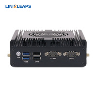 Mini PC Linkleaps N100 con Enfriamiento Activo, PC Industrial Integrado con Doble LAN GbE, 3 Pantallas HD, 2 Puertos Seriales, Producto en Stock