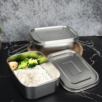 Boîte à lunch Bento double couche en acier inoxydable 304 Boîte à lunch écologique et réutilisable pour snacks Contenant alimentaire lavable au lave-vaisselle Boîte Tiffin