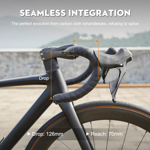 Manubrio per Bicicletta da Strada TOSEEK UD 8K Aero in Carbonio, 31.8mm, Cablaggio Interno, Superleggero, Ergonomico, per Ciclismo da Competizione - Product Image 6