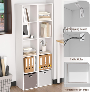 Organizador de Almacenamiento Blanco de 5 Cubos, Estantería Abierta Independiente para Oficina en Casa, Dormitorio, Sala de Estar o Estudio - Product Image 5