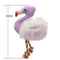Jouet pour chien en peluche en coton, design personnalisé par le fabricant, mignon, luxueux, autruche, flamant rose, corde à tirer, jouet à mâcher, jouet qui couine, sûr, résistant