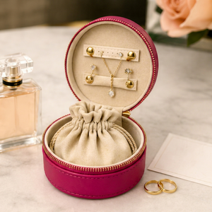 Eco-friendly Handmade Luxury Zipper Jewelry <b>Boxes</b> Inner Pouch Gold Hardware Wedding Souvenir Birthday Promotional Packaging - Product Image 1