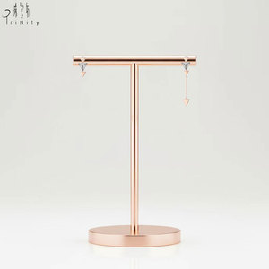 Boucles d'oreilles pendantes élégantes de haute qualité, forme géométrique irrégulière triangulaire, série en or rose massif 18 carats, diamants naturels véritables - Product Image 4