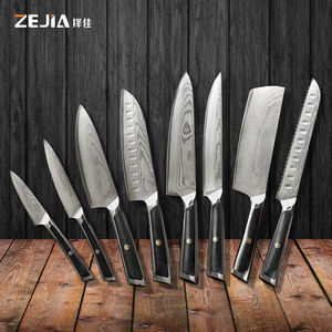 سكين طاه ياباني تصميم جديد عالي الطلب 9-داماكوس VG10 مقبض ساطور لحم Cleaver G10 - Product Image 5