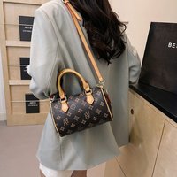Sac de luxe de créateur, style vintage, sac Boston, imprimé monogramme classique, mini sac à main en forme de baril avec poignée supérieure et bandoulière, Luis GG