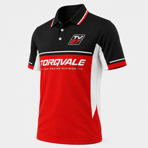 Custom Racing Fan Polo Shirts Motorsport Team Color Block Spliced Pique Printed Logo Short Sleeve Motor Race Event Uniform - Product Image 3