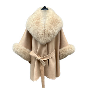 Neu kommende Winter Schal Damen Pelz <span class=keywords><strong>Cape</strong></span> Big Luxus Fox Pelz Kragen Trim Pelz <span class=keywords><strong>Cape</strong></span> - Product Image 1
