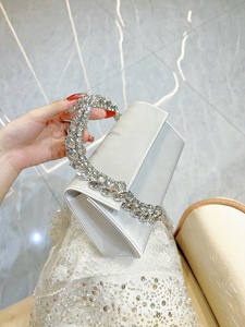 New <strong>Sparkling</strong> Diamond Satin Sequin Large Capacity Soft PU Women's Crossbody Dinner <strong>Bag</strong> - Product Image 5