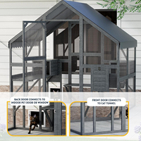 Catio Maison pour chat en bois de grande taille pour l'extérieur - Design moderne, populaire et simple, écologique et facile à assembler, toutes saisons, emballé en boîte