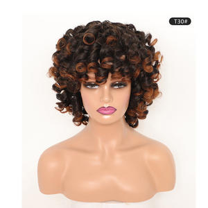 Existencias de fábrica Balayage Full Curly Remy Grade <span class=keywords><strong>Cabello</strong></span> humano para cortar Peluca sin pegamento Blue ZOO Brand Blonde Mix Rainbow Honey Brown - Product Image 2