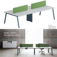 Design moderne MFC Bureau en bois extensible Bureau du personnel Convertible Coworking Workstation pour l'école l'hôpital Utilisation directe en usine