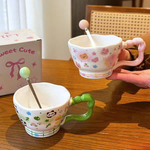 Zuo Mu – tasse en céramique avec motif Panda, résistante à la chaleur, pour café, lait, petit-déjeuner, cadeau pour femmes, usage domestique - Product Image 5