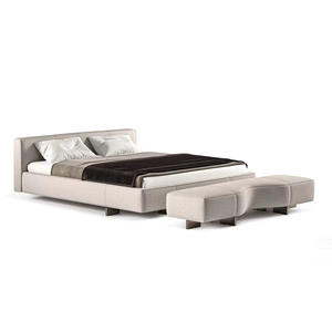 Hochwertiges Luxus-Stoffbett in <span class=keywords><strong>Kingsize</strong></span> mit Weichem Kopfteil Modernes Minimalistisches Schlafzimmer-Möbelset für Apartments und Villen - Product Image 4