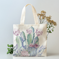 Sac de shopping en toile de coton cactus HUIMEI, imprimé sur mesure, réutilisable, respectueux de l'environnement