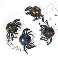 JOSSION Halloween Glitter Spider Stress Ball Simulation Black Spider Squeeze Fidget Squishy Toy Novelty Prank Party Trick