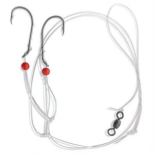Aparejos de pesca de agua salada Porgy Scup Hi/Lo con anzuelos Baitholder, monofilamento de 60 lb, esmerillón de 80 lb y lazo para plomada, atados a <span class=keywords><strong>mano</strong></span> para lubina y pescada. - Product Image 4