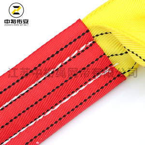 Eslingas de elevación flexibles de poliéster con doble extremo de ojo a ojo, planas de 8 mm, de alta resistencia para grúas y transporte. - Product Image 1