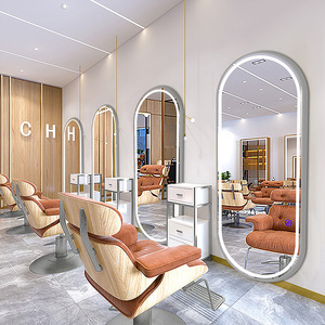 Best Selling Modern LED Light <b>Wall</b>-Mounted Hair Salon Baber <b>Mirror</b> New Style Barber Shop Beauty Salon Hair Cutting <b>Mirror</b> - Product Image 2