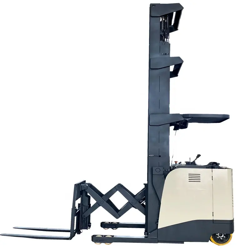 1.2-1.5 Ton motore a corrente alternata elettrico doppio forbice Stacker portata carrello elevatore elettrico