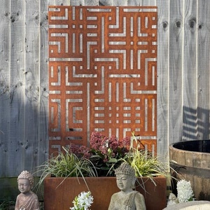 Modern Mobile Planter Box <b>Trellis</b> Powder Coated Corten Steel Planter Screen - Product Image 5