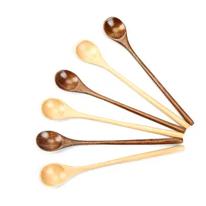 Beili — outils de mélange de cuisine, ustensiles solides, vente en gros, Nanmu gugerarbre, cuillère en bois, bambou pour le café au miel et le thé, 7.6 pouces