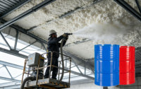 Mousse de polyuréthane à cellules ouvertes et fermées et matière première polyuréthane pour pulvérisation résidentielle