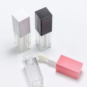 Tube de brillant à lèvres vide 5 ml avec grand applicateur, pour gloss et huile à lèvres, disponible en rose, blanc, noir, avec applicateur épais - Product Image 6
