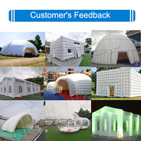Dôme igloo gonflable mobile de 5 m de diamètre en tissu Oxford blanc résistant à l'eau avec éclairage LED pour fêtes nocturnes en extérieur