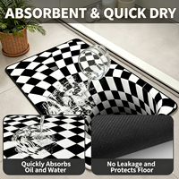 Ensemble de tapis de cuisine anti-fatigue 2 pièces moderne, lavable, antidérapant, imperméable, pour sol et couloir