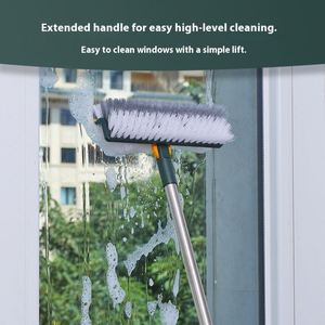 Brosse de nettoyage multifonctionnelle à long manche pour toilettes, nouvelle brosse pour coins et interstices, pour le nettoyage des carreaux de salle de bain, grattoir de sol en plastique - Product Image 3